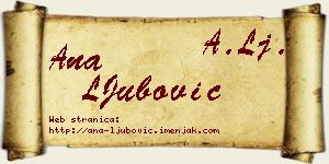 Ana LJubović vizit kartica